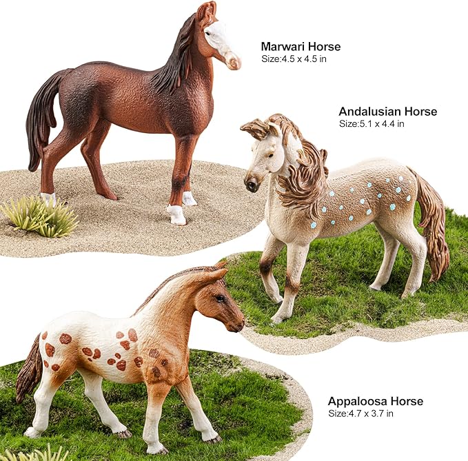 8PCS 6" Large Horse Figurines Animal Toys for Kids, Realistic Plastic Farm Animal Figurines Toys for Toddlers, Horse Party Favors Birthday Gift Cake Toppers for Boys Girls