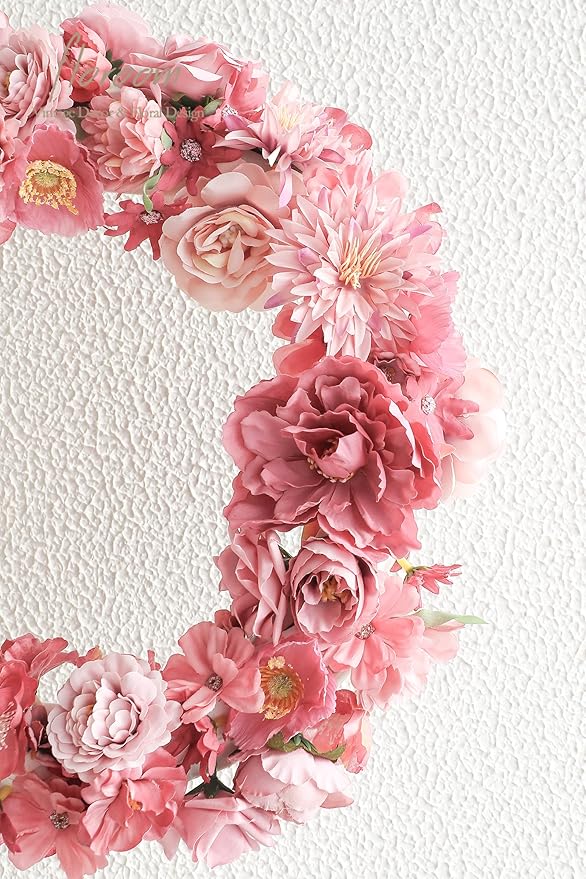 Floroom Mini Artificial Flower Heads Dusty Rose Fake Peony Daisy Rose Multicolor Small Faux Silk Flower Heads for Cake Craft Garland Wedding Party Graduation Cap DIY Home Decoration, 0.8"-3.6"