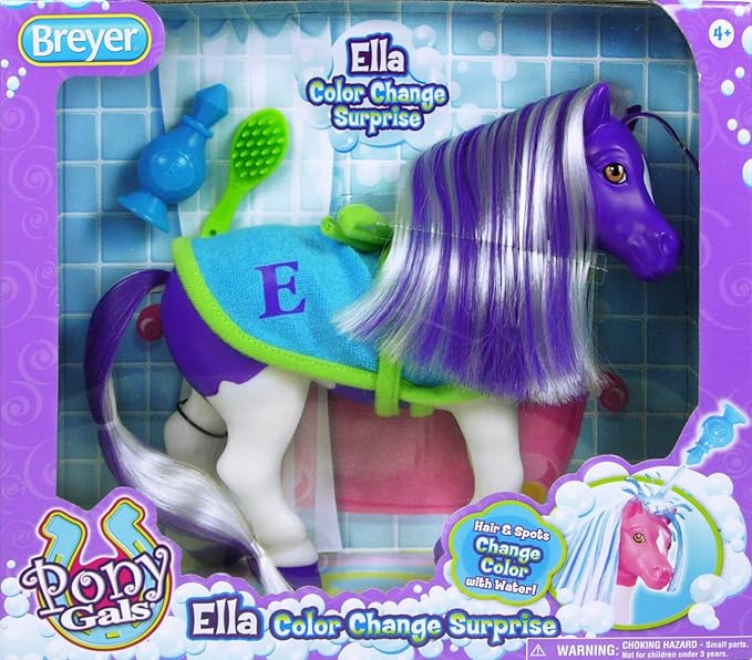 Breyer Color Changing Bath Toy | Ella the Horse | Purple / White with Surprise Pink Color | 7" x 7.5" |Ages 2+ | Model #7107
