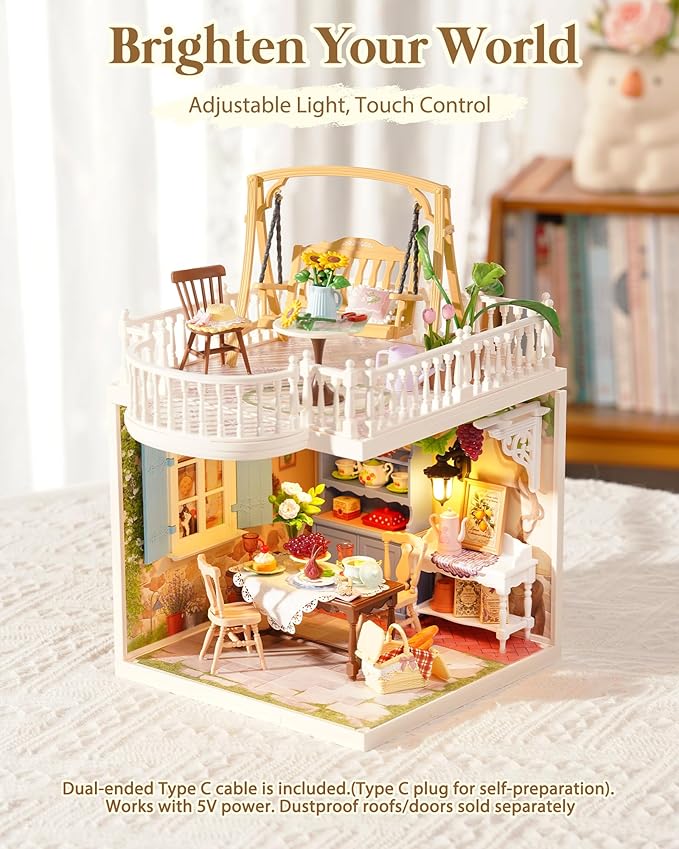 Rolife Super Creator Kits, Tiny House Building Blocks for Little Dolls, DIY Plastic Mini House Model Building Kits for Teens Aged 14+, DIY Crafts/Hobbies for Adults (Midsummer Dream Yard)