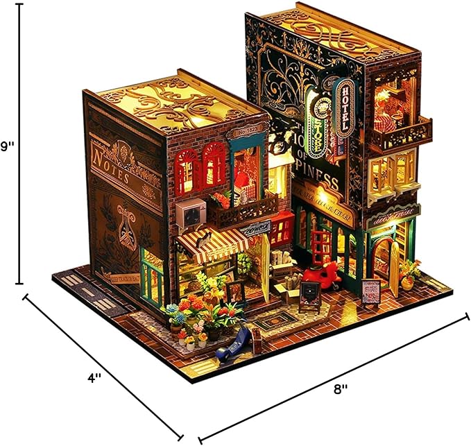 Flever Dollhouse Miniature DIY House Kit Creative Room with Furniture for Romantic Artwork Gift (Scarbrough)