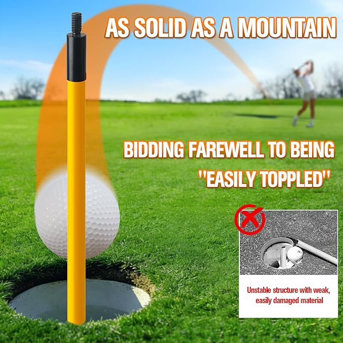 GODCTSUP Golf Flagstick with Hole Cup Set, 3 Feet Portable Putting Green Flags and Poles, 420D Nylon Golf Flags&Fiberglass Flagpole&ABS Hole Cup for Yard Driving Range Backyard, Gifts Idea, 4PCS