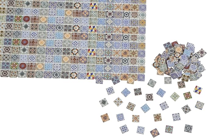 300pcs Miniature Floor Tiles for Dollhouse 1:24 Scale, Gypsum Mosaic Decor Kit, REDUCIO!