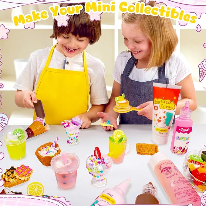 16 DIY Miniature Food Making Material Kit Kitchen Mini Food Set Multi-Style Dessert Drink Making Make Your Food