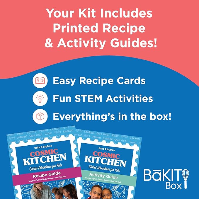 BāKIT Box Berry Blast-Off Tarts Baking Kit, STEM Rocket Activity + DIY Jam Pastries, Printed Recipe & Activity Guides, Great Gift for Boys & Girls