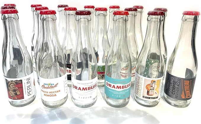 Perlage Professional-Grade 187 ml (6.3 oz) Champagne Bottles – Case of 24 Mini Clear Glass Split Bottles for Carbonated Cocktails, Sparkling Wine, Prosecco, Cider, and Home Brewing