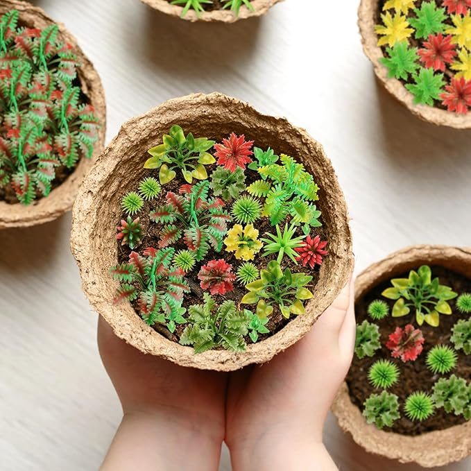 100pcs Mini Model Trees Miniature Plants Model Rainforest Railroad Miniature Basing Material Artificial mini Plants for DIY Crafts, Garden Scenery Railway Sand Architecture Building Model