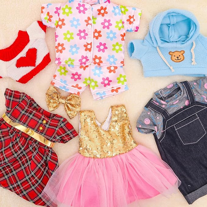 Bear Clothes Outfit with a Bear Doll, Fit Most 12-16 Inch Bears Stuffed Clothes Pajamas Plushy for Stuffed Bear