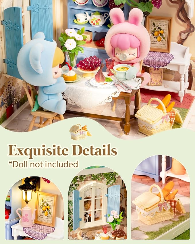 Rolife Super Creator Kits, Tiny House Building Blocks for Little Dolls, DIY Plastic Mini House Model Building Kits for Teens Aged 14+, DIY Crafts/Hobbies for Adults (Midsummer Dream Yard)