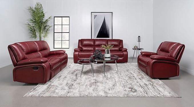 Coaster Home Furnishings Camila 3-Piece Upholstered Reclining Sofa Set Red 610241-S3