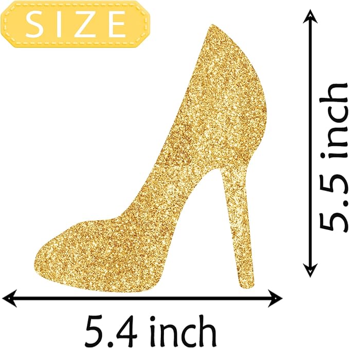 Glitter Gold High Heel Ccenterpiece Sticks Birthday Party Wedding Party Suppliesns 12PCS Stiletto Heels Table Toppers Shoes Table Decorations for Women Bachelorette Party Decor