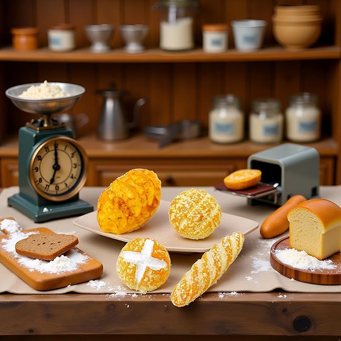4Pcs 1/12 Miniature Bread Dollhouse Decoration Accessories Resin Mix Bakery Bread Mini House Food Decoration Accessories