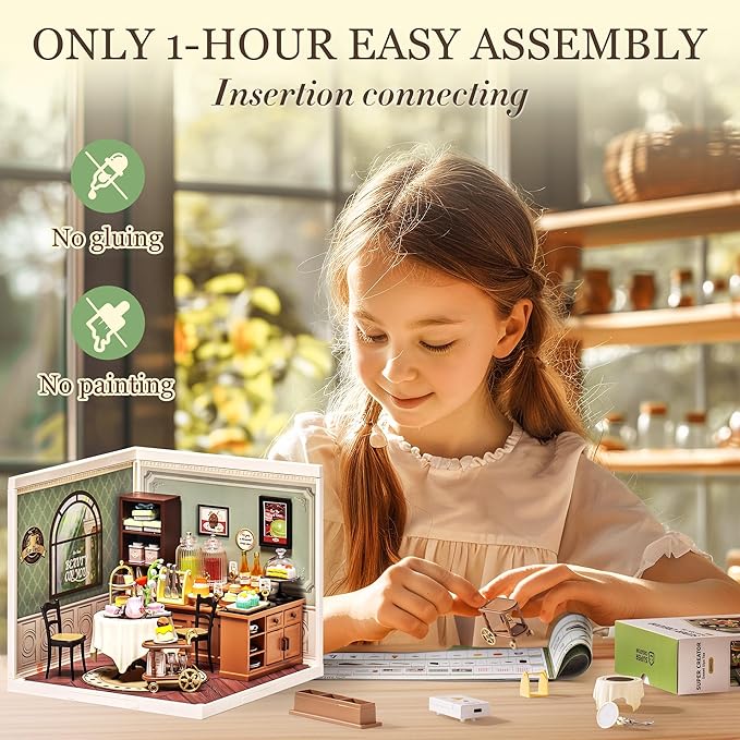 Wowood Super Creator-Mini Blocks Model Building Set for Adults, Miniature Plastic House Kit Super Store-Building Blocks Toys for Teens 8-12, DIY Crafts/Hobbies for Teens&Adults (Sweet Sips Tea)