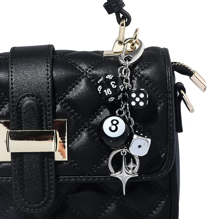 FunBoat Magic 8 Ball Cute Dice Charm Keychain Cute Backpack Purse Bag Hangings Accessories, Y2k Key Chain Gift Aesthetic