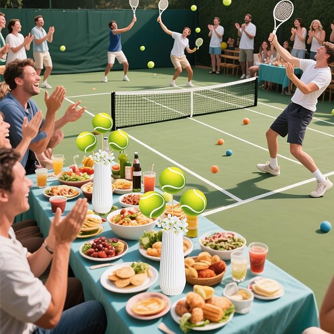 Tennis Party Decoration 22pcs Tennis Ball Centerpiece Sticks Tennis Theme Party Decorations Sport Party Table Topper for Tennis Player Birthday Party Baby Shower Supplies