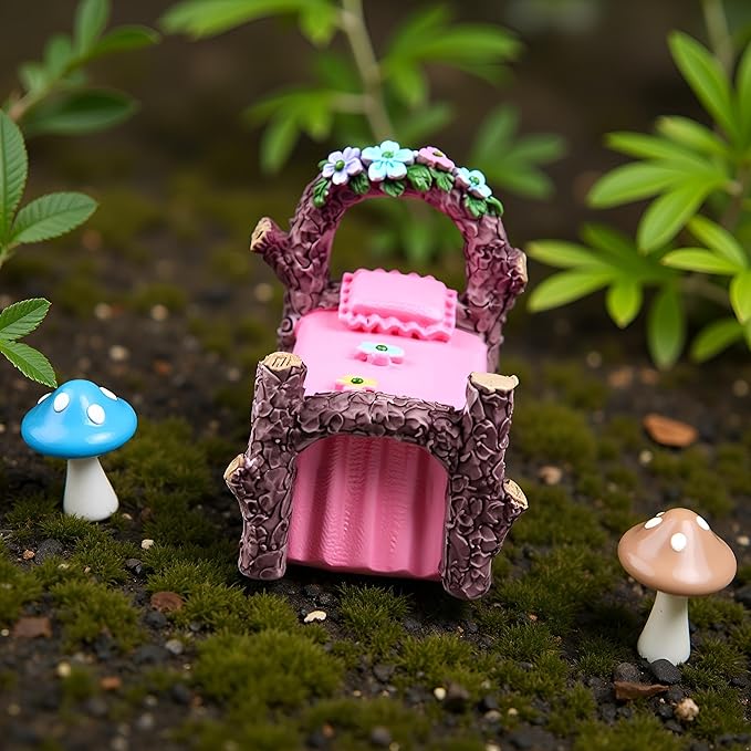 Kai Dream Miniature Fairy Garden Accessories, Resin Craft Flower Bed Figurine, 2.8 * 1.6 * 2.2 inches, Decorative Micro Landscape, Dollhouse Accessories