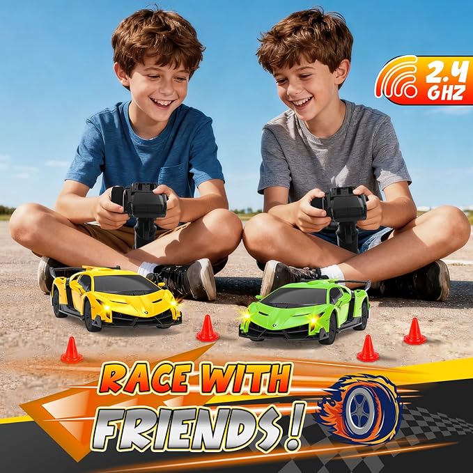 Lamborghini Remote Control Car, Officially Licensed 1:24 Scale 2.4GHz RC Drift Car Toys with Headlight, Lambo Hobby Rc Cars for Boy Girl 4-12 Years Old, Birthday Gift (Green)