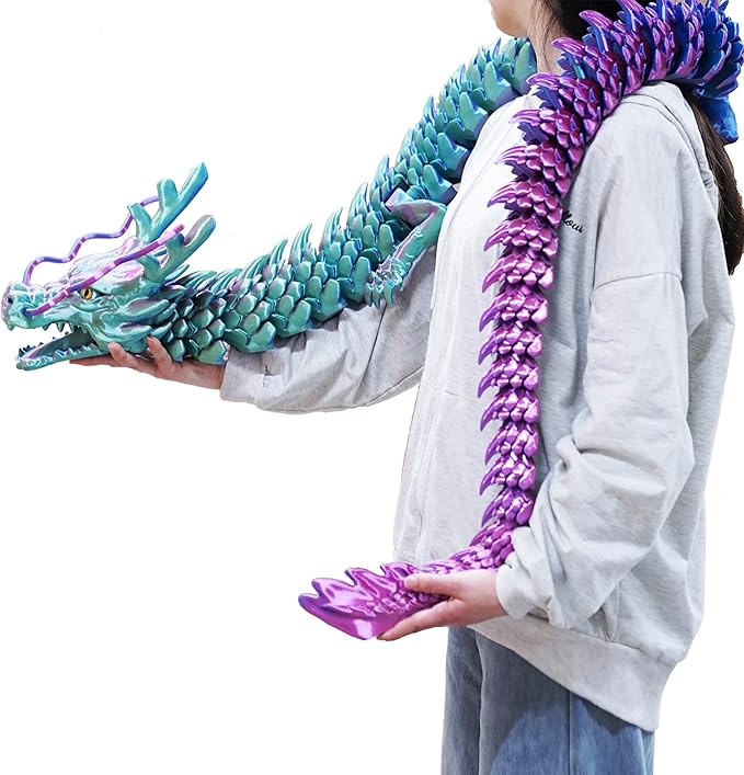 79inch Huge Dragon,Super Large 3D Printed Dragon Model,Movable Mouth,Flexible Joint Animals lacertid Figurines, Stress Relief Toys, Fidget restlessness, ADHD Toys, Surprise Fantasy Gifts