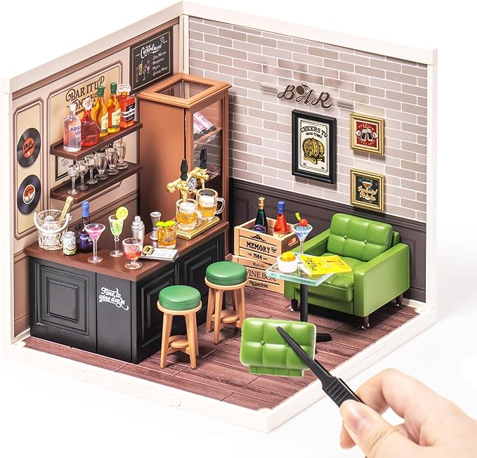Wowood Super Creator-Mini Blocks Model Building Set for Adults, Miniature Plastic House Kit Super Store-Building Blocks Toys for Teens 8-12, DIY Crafts/Hobbies for Teens&Adults (Leisurely Cheers Bar)