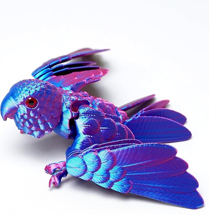 3D Printed Flexible Parrot Model,Bird with Wing,Movable Joints,Home Office Decor,Interesting Toys for Autism/ADHD,Festival Gifts toco,Fidget Toys, Executive Desk Animals Toy (Colorful 2)