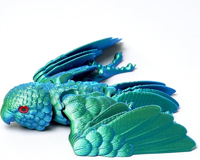 3D Printed Flexible Parrot Model,Bird with Wing,Movable Joints,Home Office Decor,Interesting Toys for Autism/ADHD,Festival Gifts toco,Fidget Toys, Executive Desk Animals Toy (Colorful 3)