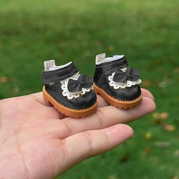 Compatible with Labubu Doll Shoes for 17cm Doll,Shoes Used for Labubu Accessories(GZA-Black)