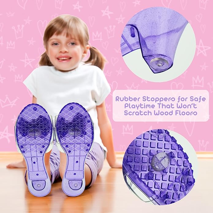 4-Pack Premium Princess Shoes Set - 1.75" Heel Slip On Princess Dress Up Shoes for Little Girls, Durable Pairs of Slip-On Sandal Heels for Kids - Fits Toddler Size 7-10 Multi