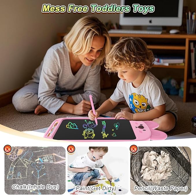 CHAFEGY 10 Inch LCD Writing Tablet, Erasable Doodle Board Toy, Cute Rabbit Drawing Pad for Kids Ages 2-6 - Educational Christmas Birthday Gift (Rabbit)