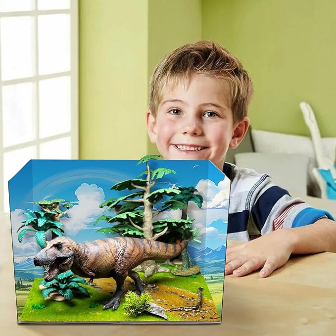 codree 8 Pcs Cardboard Diorama Kit, Diorama Box for Display, Diorama Project Supplies Display Case with Double Sided Tapes for DIY Crafts Toys, 11.8 x 8.7 x 8.3 Inch