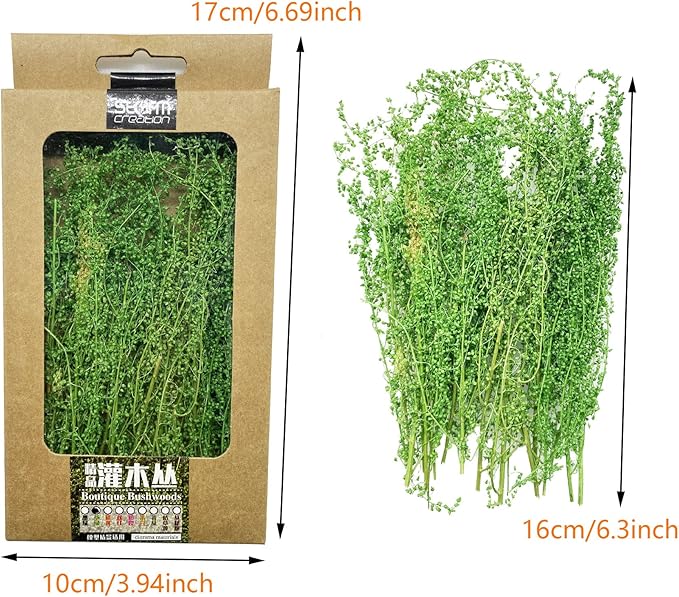 Cayway Miniature Shrubs Model Bushes Long Shrub Vegetation Groups Static Grass Tuft for DIY Model Train Landscape Railroad Scenery, Grass Green