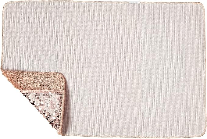 Zahari Home Sinatra Modern Bathroom Rug Classic Luxury Bath Rug Contemporary Decor Pink Bath Mat for Shower Unique Design Stylish Blush Bathroom Rug Bath Shower Tub Decor Bling Blush