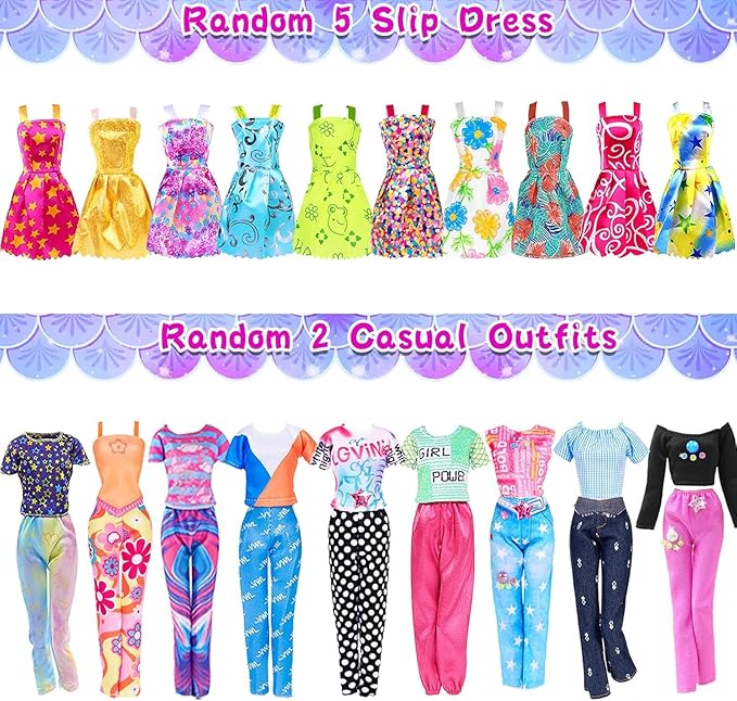 140 Pack 11.5 inch Doll and Closet Set - Fashion DIY Wardrobe Clothes and Accessories Including Doll, Wardrobe, Wedding Dress,Shoes, Necklace, Bags and More