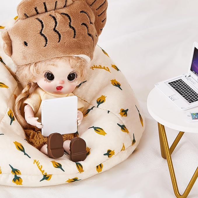 3 Pcs Dollhouse Furniture Accessories Miniature, 1:12 Scale Simulation Metal Laptop Tablet Smart Phone Stuff Doll House Mini Play Set Accessories (White)