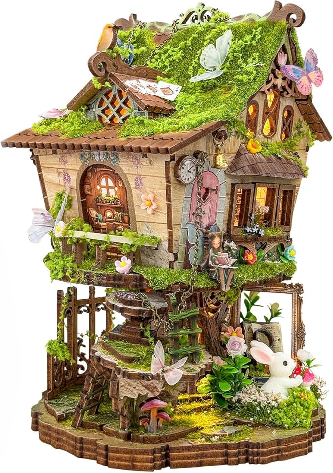 Book Nook Kit, Miniature House Kit, Miniature Kit, DIY Crafts for Adults, Tree House