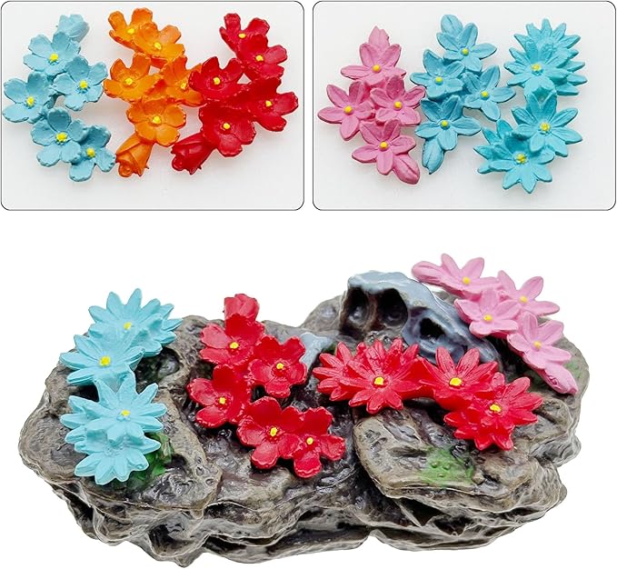 Cayway 30 PCS Mini Resin Flowers, Micro Landscape Miniature Flower, Mini Accessories Flowers for DIY Art Crafts, Zen Garden, Micro Landscaping Decoration