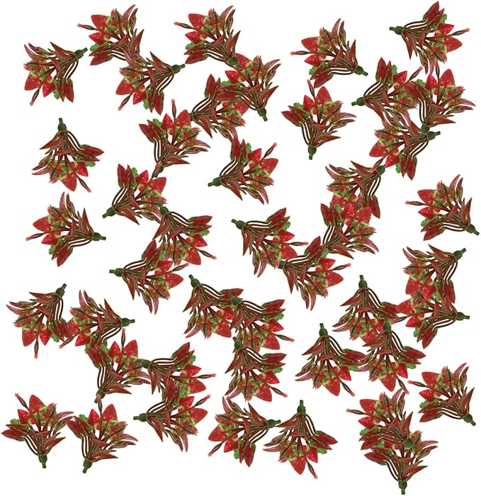 OrgMemory Mini Model Grass, 200 Pcs, Mixed Model Plants, Miniature Plants for School Project DIY Miniature Colorful Flower