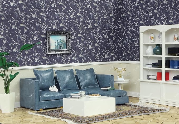 iLAND Dollhouse Wallpaper, Nice 1/12 Scale Accessories & 1/6 Scale Accessories for DIY Dollhouse Décor, 39 * 15.7 inch Beautiful Doll House Wall Paper w/Harmonious Proportions & Realistic Touch
