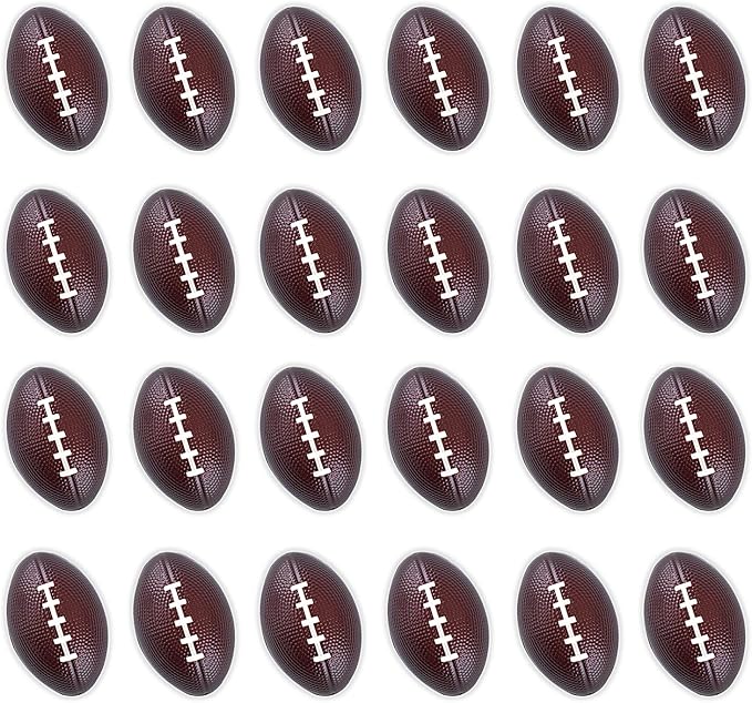 Super Z Outlet Mini Foam Sports Balls 24 Pack for Kids Adults Mini Baseball Football Basketball Soccer Stress Bulk Toy Game Party Decoration Small Relaxable (Football)