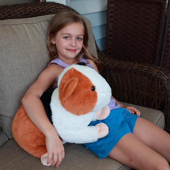 5 Pieces Giant Guinea Pig Stuffed Animal, 19.7" Mommy Hamster Plush with 4 Cute Baby Guinea Pig Plushies in Mother Hamster' s Belly,Christmas Birthday for Girls Boys Kids