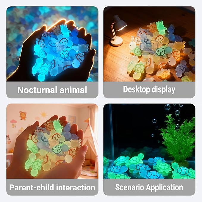 Resin Animals Mystery Bags，Mini Glow in The Dark Animal Resin Models， Design Animal Miniatures for Outdoor Decor Dollhouse Fairy Garden Accessories (100)