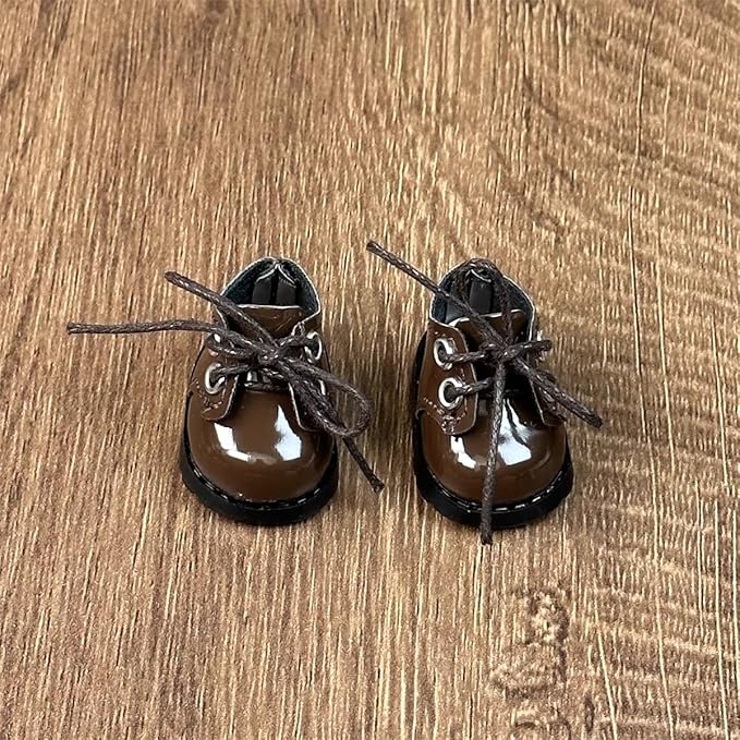 Compatible with Labubu Doll Shoes for 17cm Doll,Shoes Used for Labubu Accessories(P-Brown)