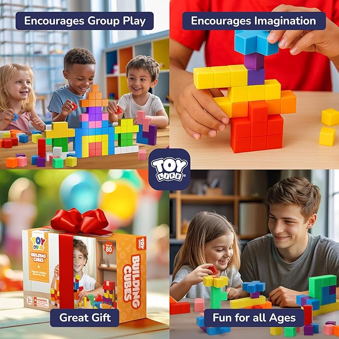 80PCS Magnetic Blocks, Magnetic Building Blocks for Kids Ages 3 4 5 6 Year Old, Magnet Cubes, Autism Montessori Toys, Preschool STEM Educational Sensory Magnet Toys Gifts for Kids 3-5 4-8