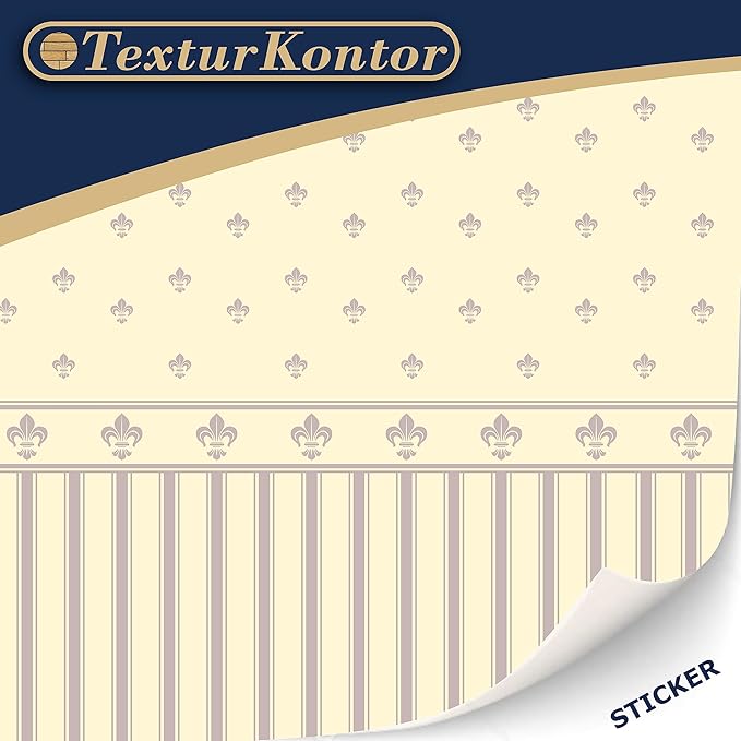 TexturKontor 3 Sheets Self-Adhesive Wallpaper for Dollhouses - 1:12 Scale Antique Classic Victorian Wallpaper (Charlotte)