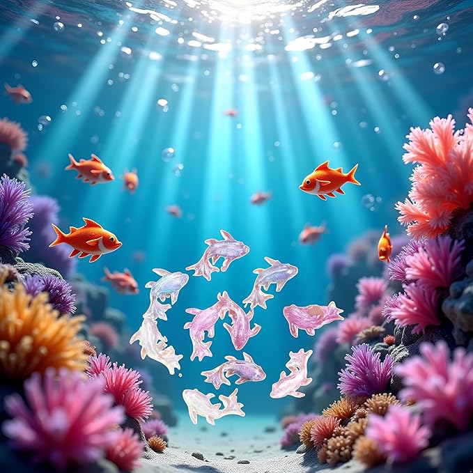 100Pcs Colorful Cute Mini Shiny Miniature Resin Goldfish Figurines, DIY Terrarium Crafts Ornament Accessories, Fairy Garden Accessories Ornament, Outdoor Decor