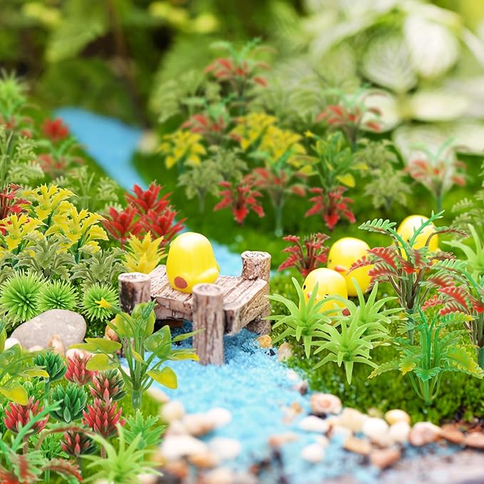 100pcs Mini Model Trees Miniature Plants Model Rainforest Railroad Miniature Basing Material Artificial mini Plants for DIY Crafts, Garden Scenery Railway Sand Architecture Building Model