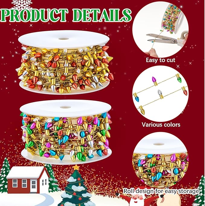 Tuanse 49.2 ft Dollhouse Fake String Lights Decorations Miniature Light String Crafts for Doll House Furniture Accessories Wedding Party Decor(Simple)