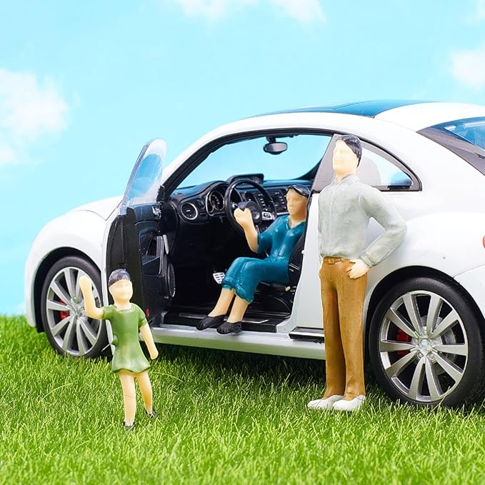 Namalu 42 Pcs 1: 25 Scale Miniature People Figurines Mini Architectural Plastic Small Dollhouse Figures Tiny Painted Model Train People for Projects Diorama Village (Mixed Color)