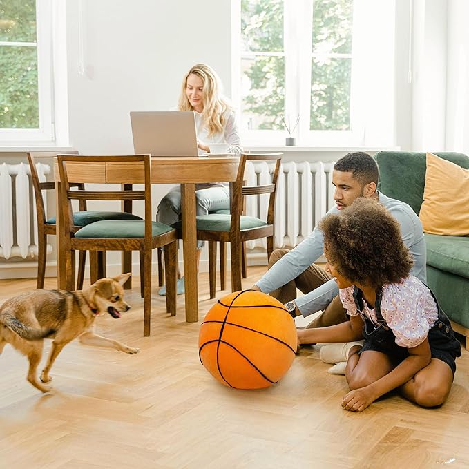 OurHonor Basketball Pillow, Basketball Plush 11.8", Basketball Stuffed Animal, Fluffy Cute 3D Stuffed Sports Ball Plushies Room Decor Games Gift for Kids and Adults