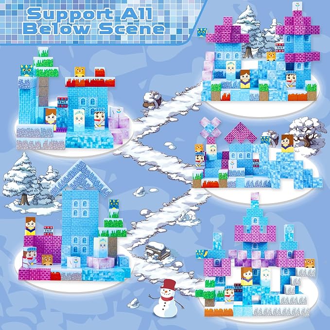 150PCS Magnetic Blocks - Magnet Building Blocks, Magnet Cubes Tiles Princess Castle Toy, STEM Montessori Sensory Stacking Toys Birthday Gift for Kids Ages 3 4 5 6 7 8 9 10 Years Old