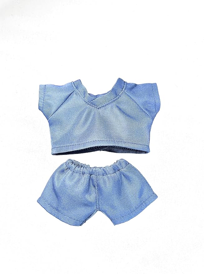 Doctor Set for 6.7 Inch Clothes - 8 Hand-Sewn Sky Blue Pieces: White Coat, Pants, Medical Tools I 17cm Pretend Play Costume Accessories Only. (Doctor B)